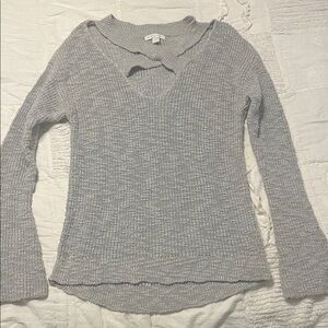 New York & Company Sparkly Metallic Silver/ Light Gray Knit Sweater, size large